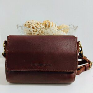 Portland leather, mini metro Brown Leather Crossbody Bagin cognac